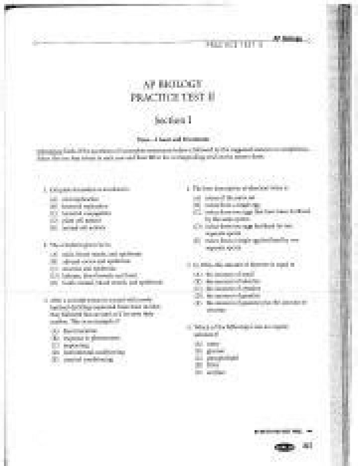 AP Biology Practice Test II PDF – Master Exam Readiness
