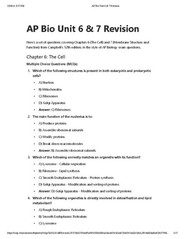 AP Biology Unit 6 Practice Test PDF – Master Your Exam