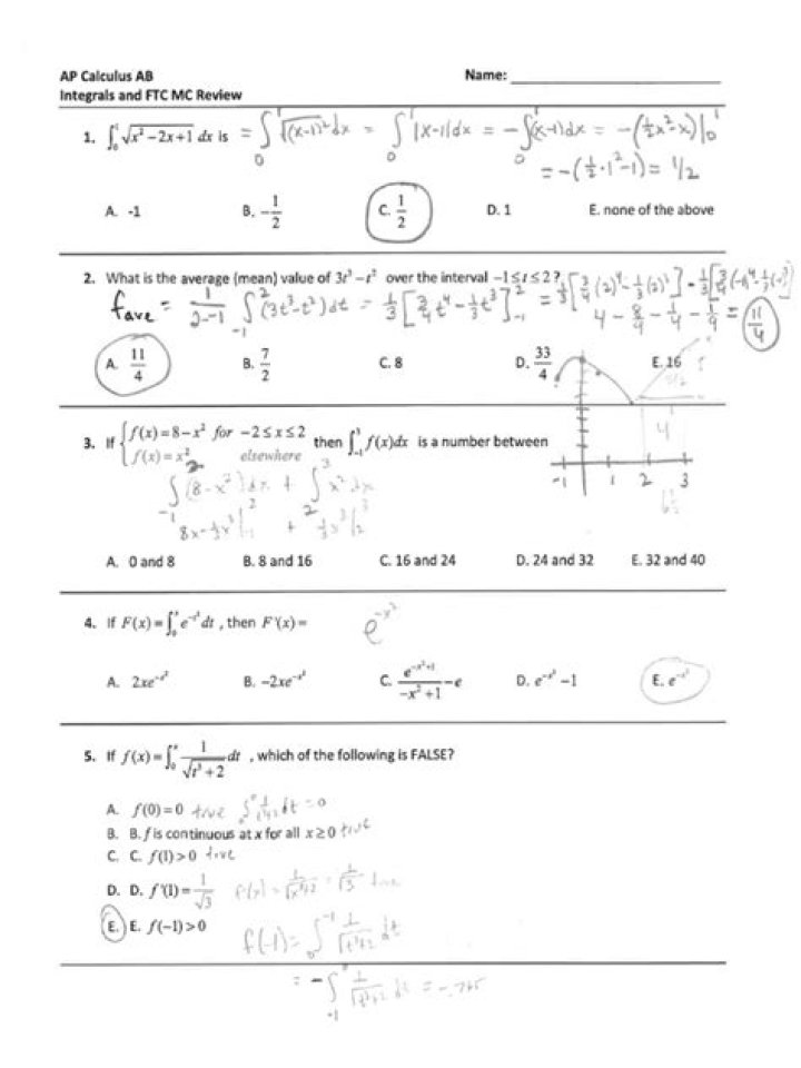 AP Calculus AB Integrals Test PDF: Practice & Prep