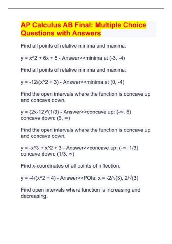 AP Calculus AB Multiple Choice 2017 Answers PDF with Full Solutions