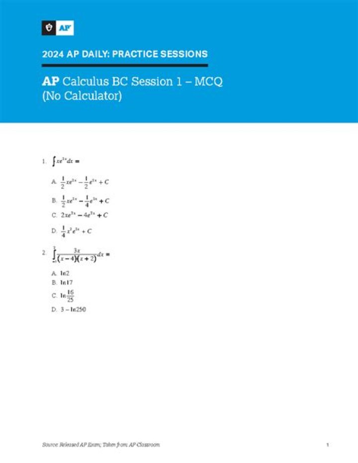 AP Calculus BC Topics Mastered: Practice Questions by PDF Format
