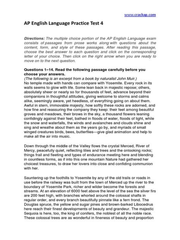 AP English Language Practice Test PDF Native Format