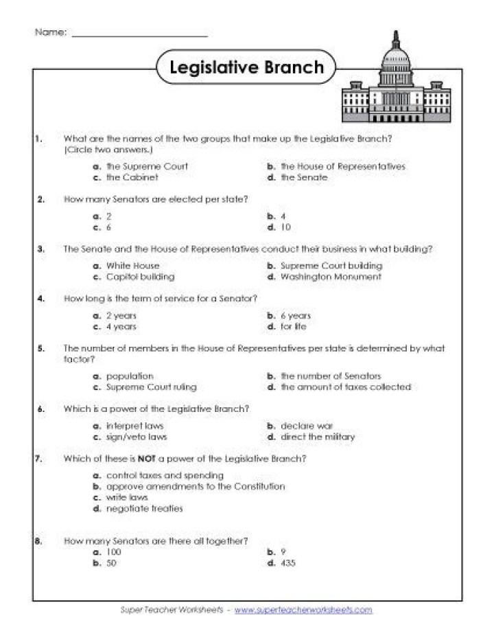 AP Gov Legislative Branch Practice Test PDF: Study Guide & Sample Questions