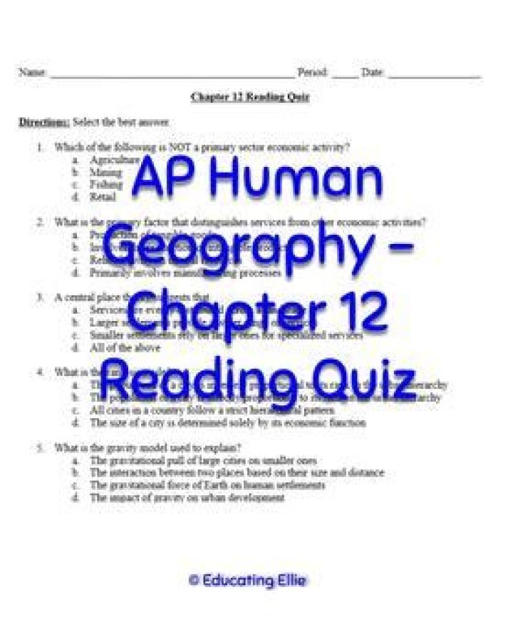 AP Human Geography Chapter 11 Test PDF: Practice Questions & Answers