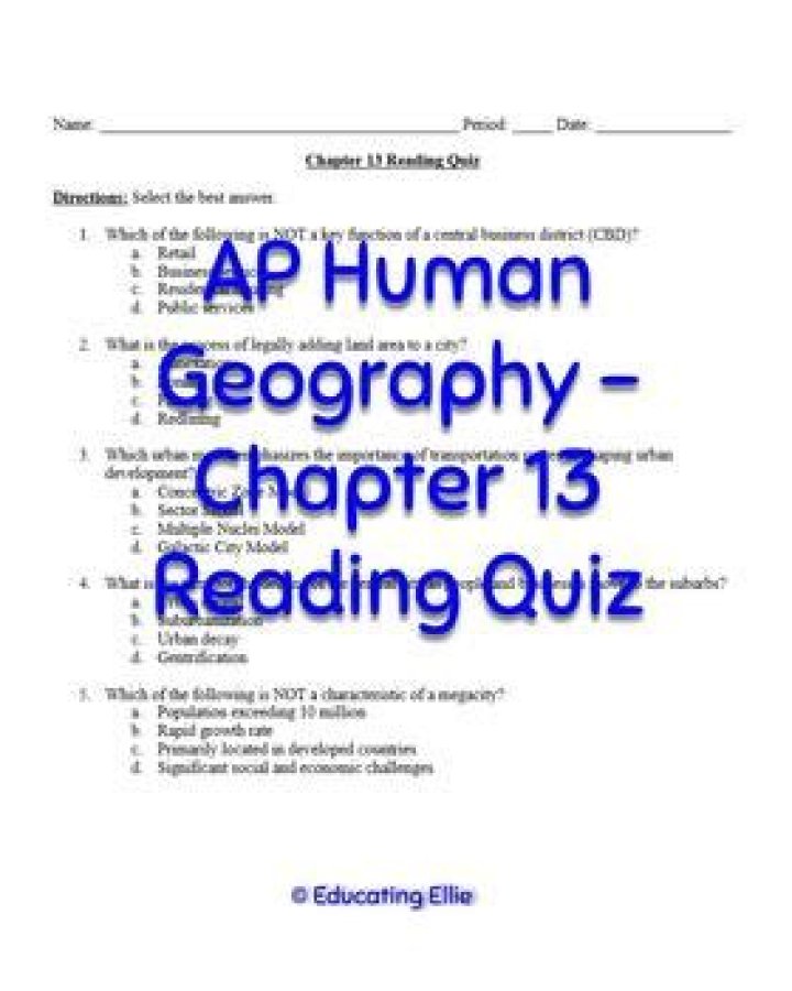 AP Human Geography Chapter 13 Test PDF: Free Practice Questions & Answers