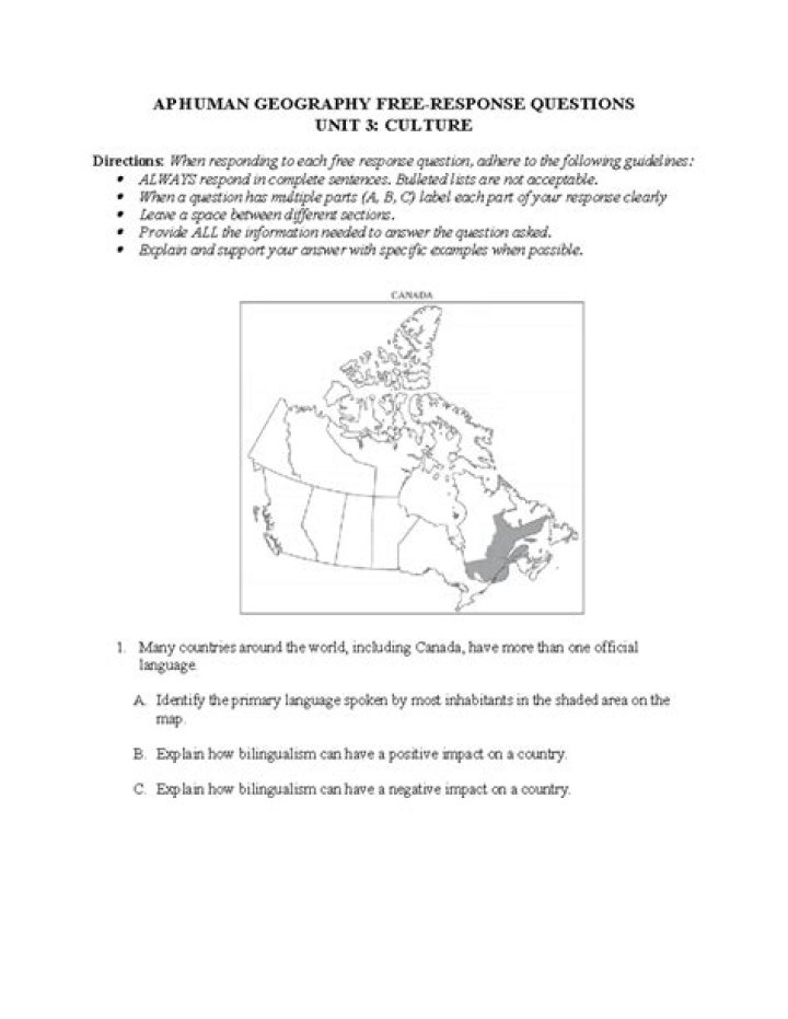 AP Human Geography Unit 3 Test PDF – Free Practice Exam