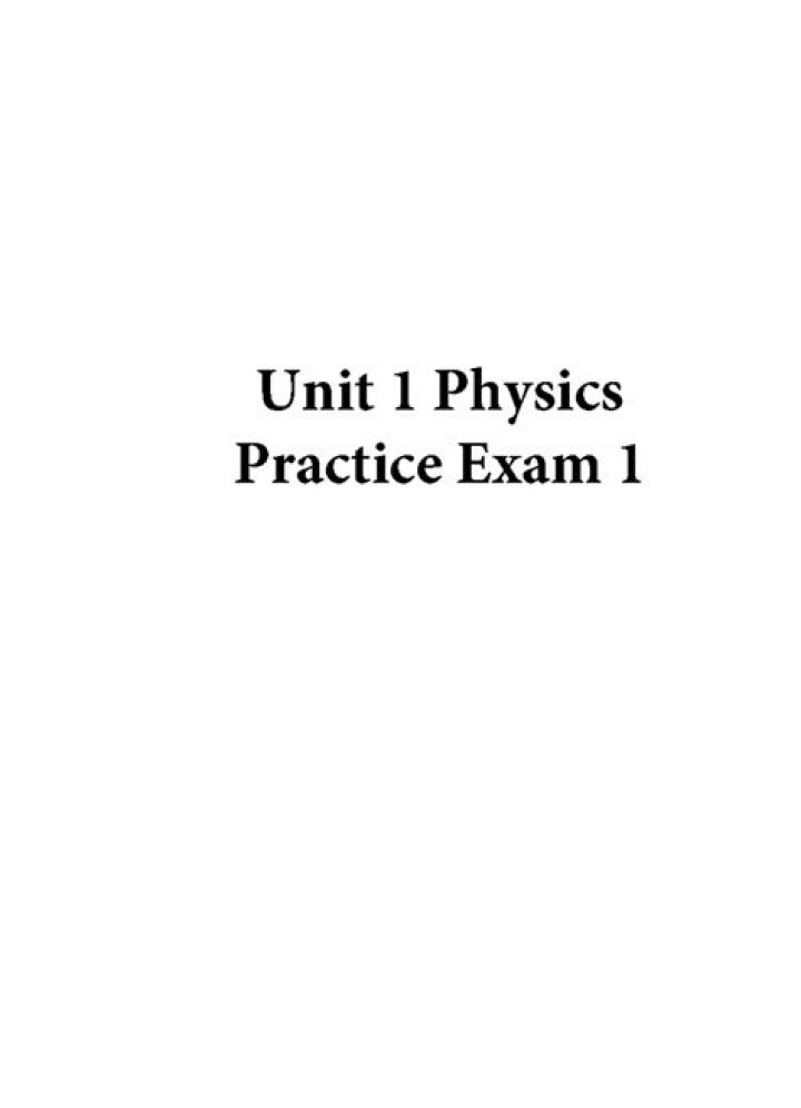 AP Physics 1 Unit 1 Practice Test PDF – Instant Download