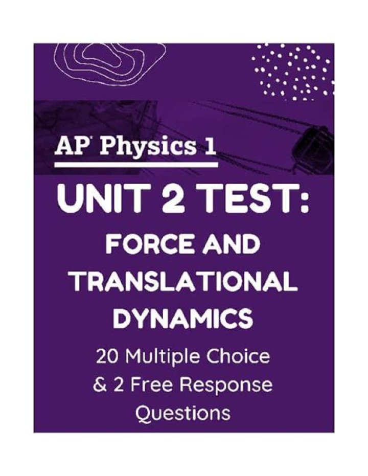 AP Physics 1 Unit 2 Test PDF: Practice Exam & Answers
