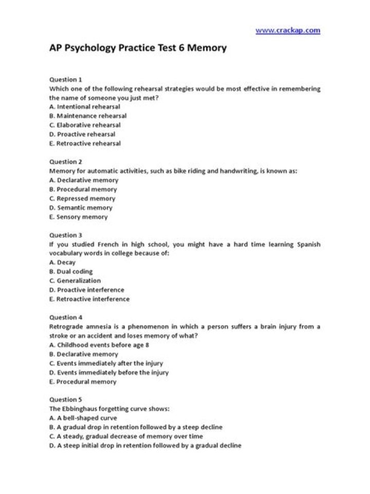 AP Psych Practice Test PDF for Free – Boost Your Exam Readiness