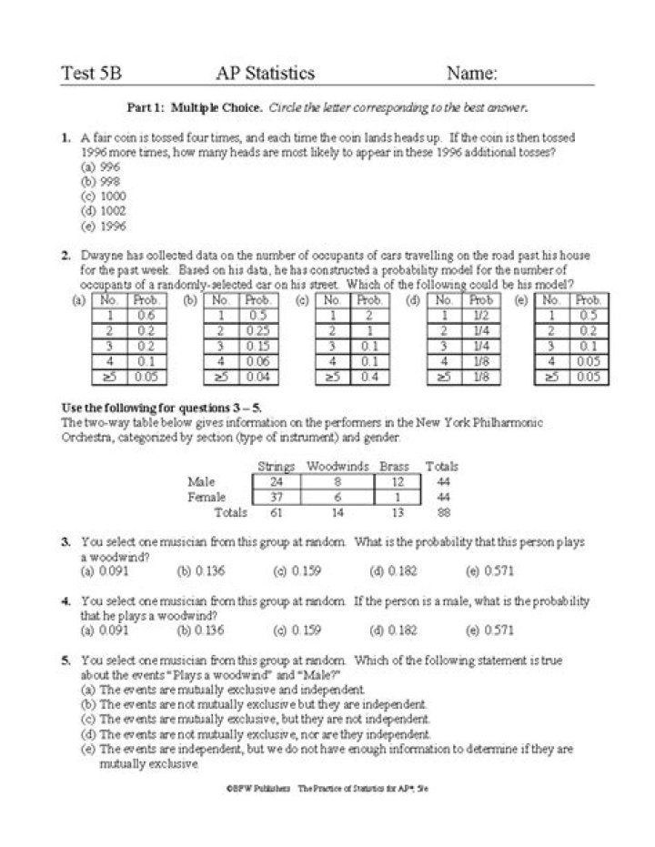 AP Statistics Chapter 11 Test PDF – Full Practice Exam & Answers