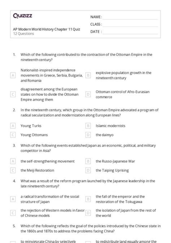 AP World History Chapter 11 Test PDF – Free Practice & Review