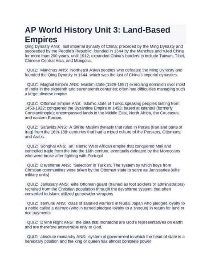 AP World History Unit 3 Test PDF: Practice Exam & Study Guide