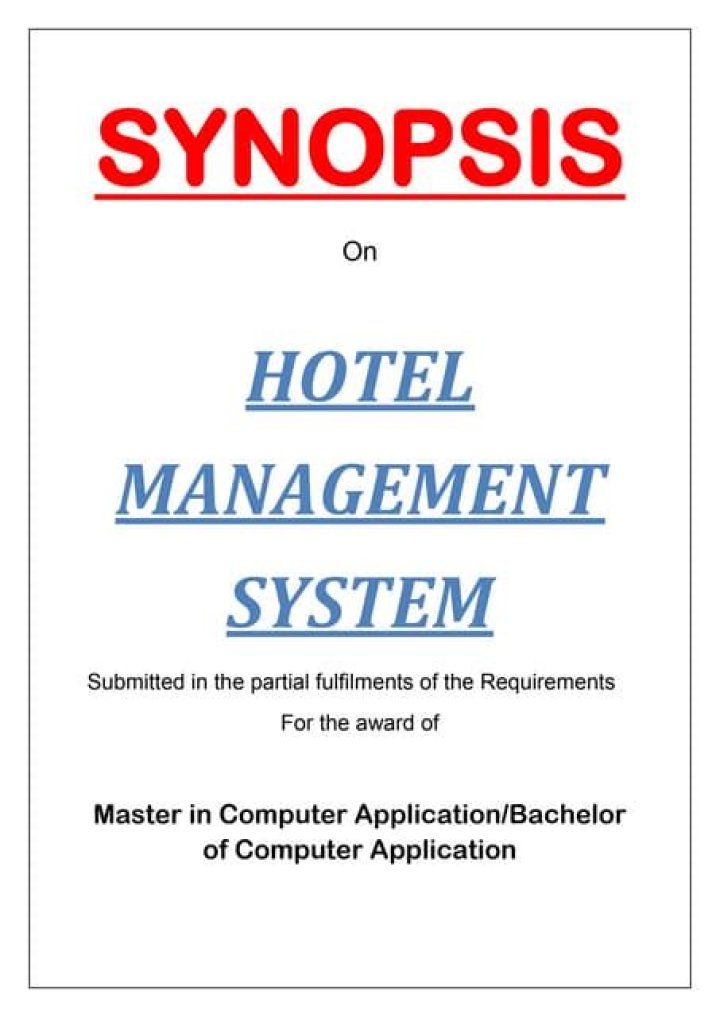 Comprehensive Apartment Management System Synopsis PDF