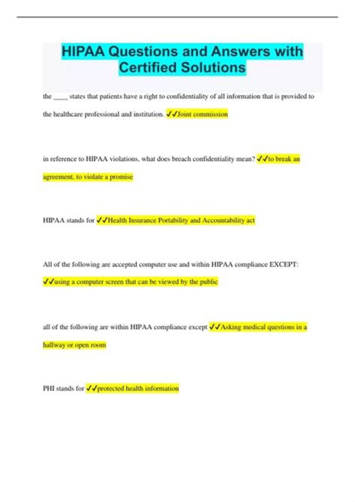 APD HIPAA Basics 2023: Complete Answers PDF Download