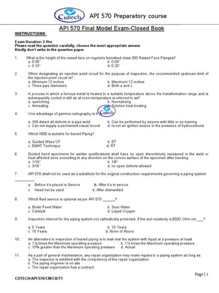 API 570 Exam Questions PDF for Successful Prep