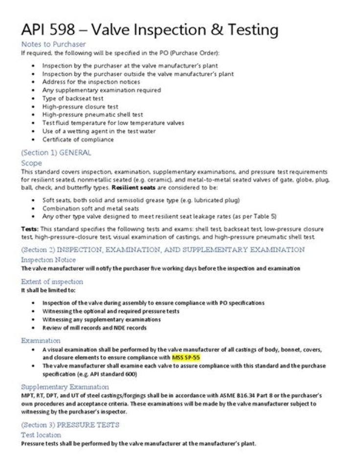 API 598 Valve Inspection Testing PDF: Compliance & Quality Assurance Guide
