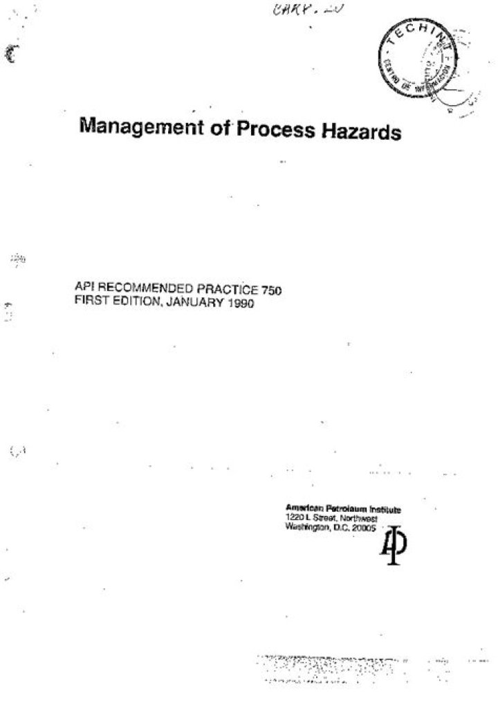 API 750 Management of Process Hazards: Essential PDF Guide