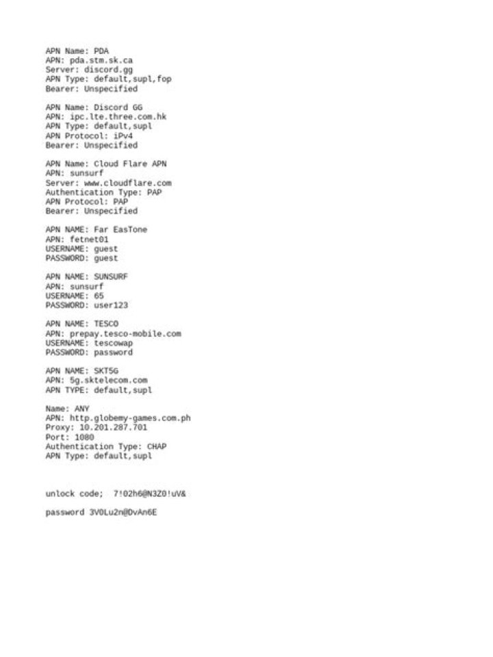 Download Free APN List PDF for Android Devices