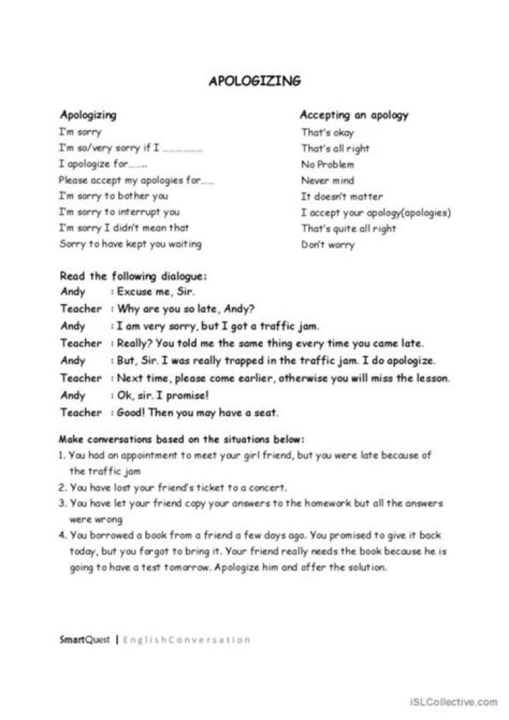 Download Free Apology Worksheet PDF to Improve Your Communication
