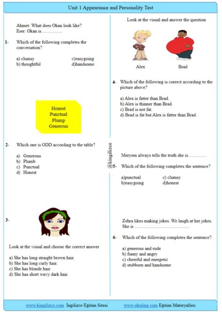 Discover Your Appearance & Personality with Our Free PDF Test