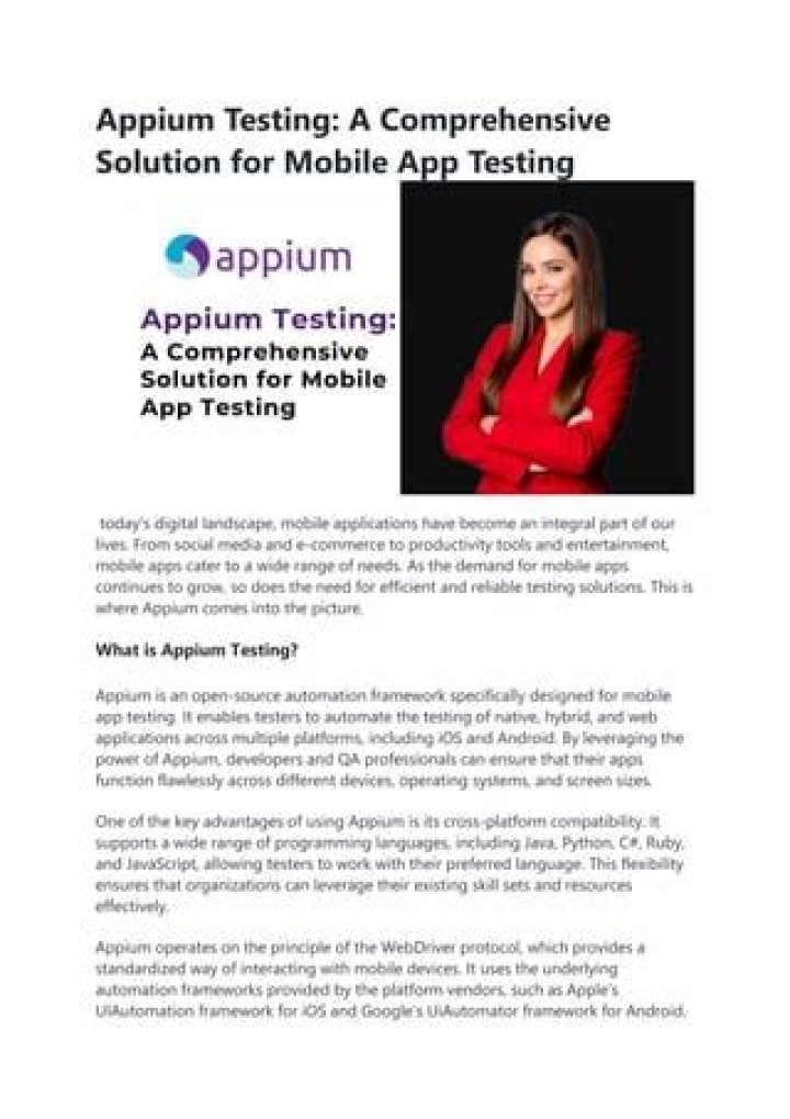 Appium Testing PDF: Master Automated Mobile App Testing