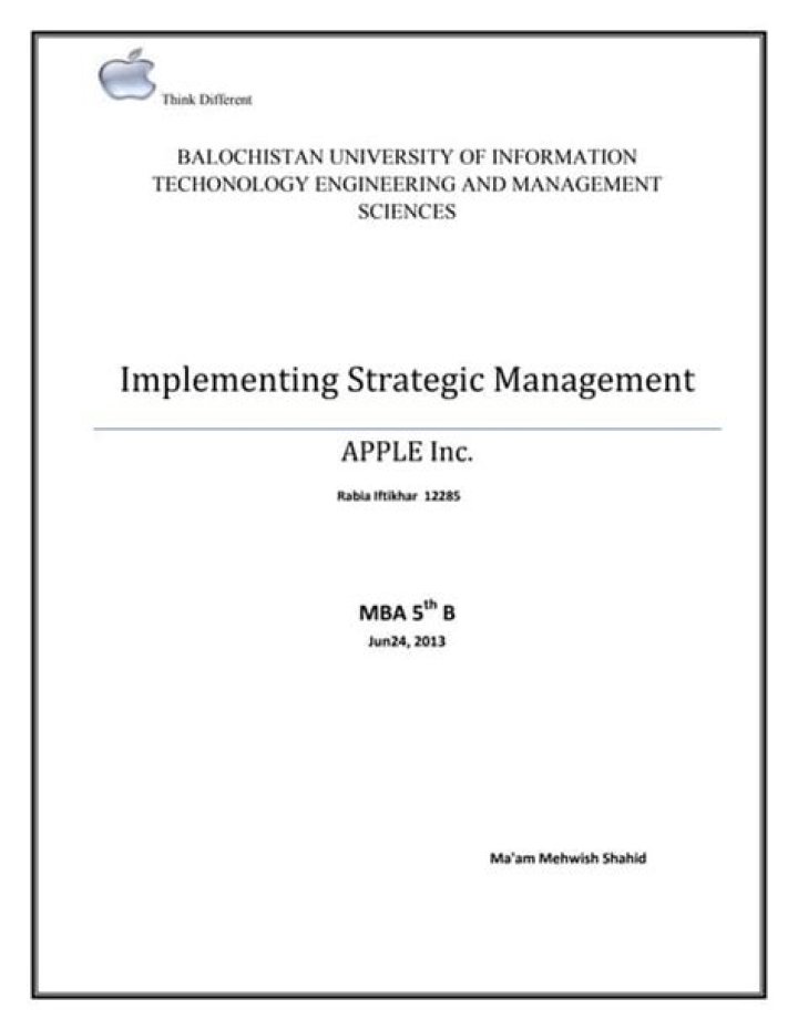 Apple Case Study: Strategic Management Insights PDF