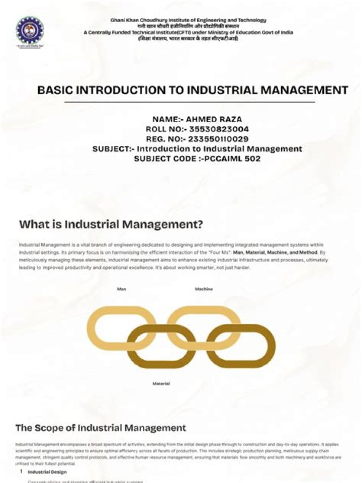 Application and Scope of Industrial Management PDF: Key Insights