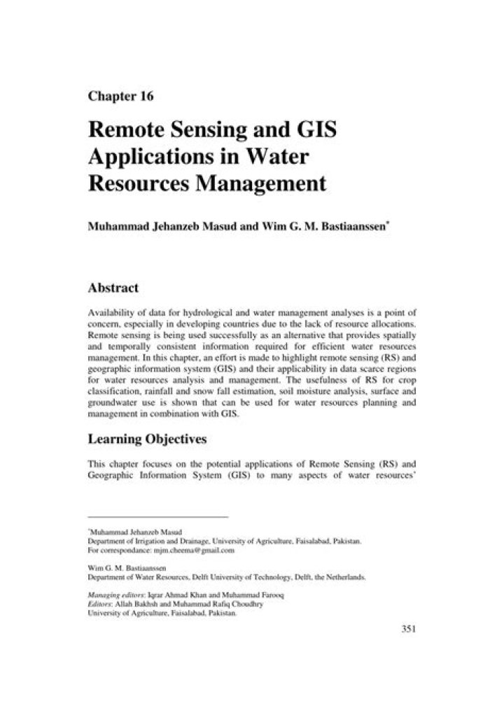 Applying GIS in Water Resources Management: Key Insights from Expert PDFs