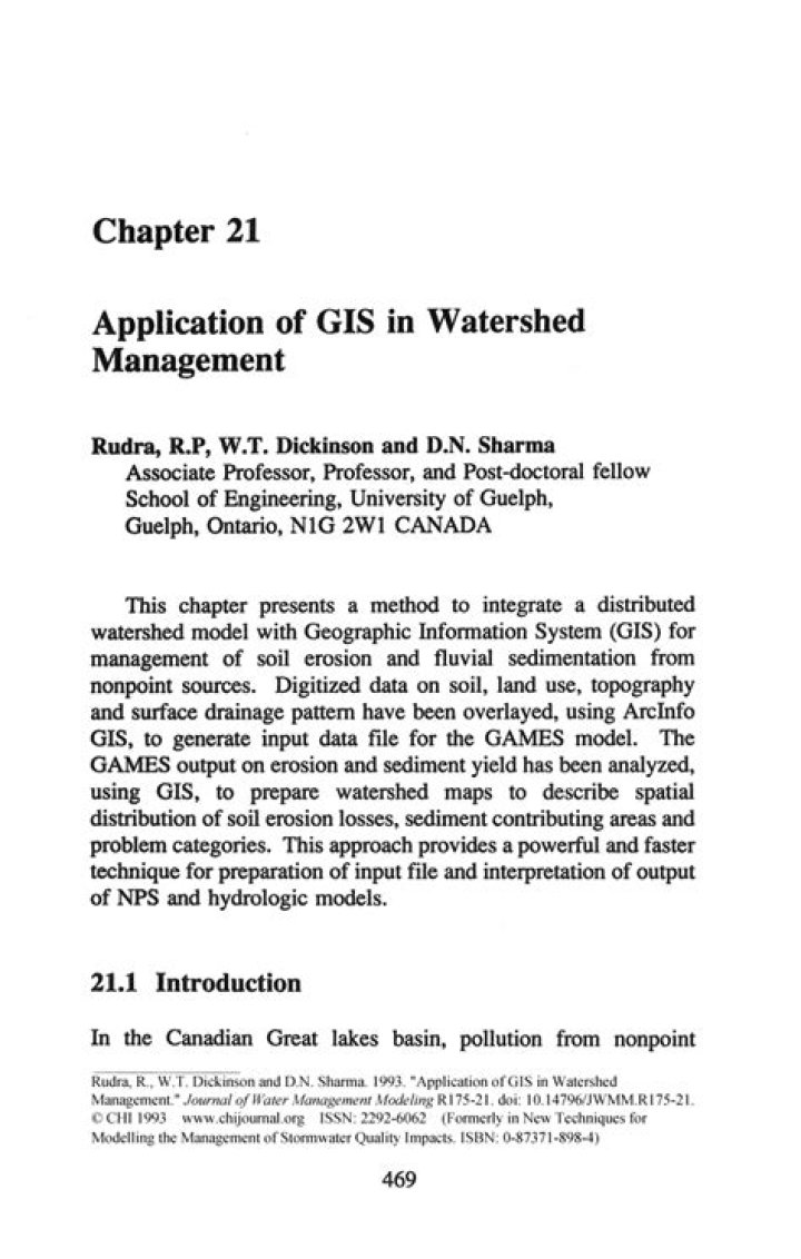 Applying GIS in Watershed Management: Key Insights from Expert PDFs