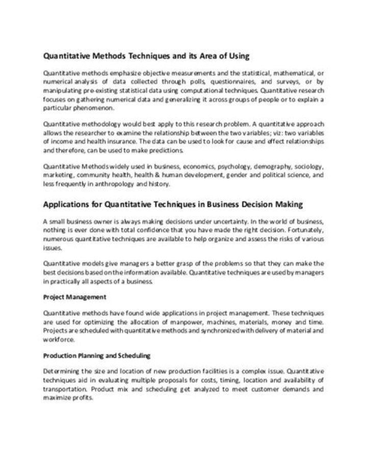 Mastering the Application of Quantitative Methods in Business Management: A PDF Guide