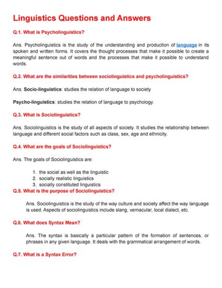 Applied Linguistics Questions & Answers PDF: Expert Answers for Learners