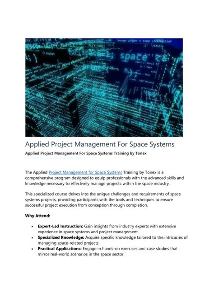 Applied Project Management for Space Systems: Mastering Space Project Success