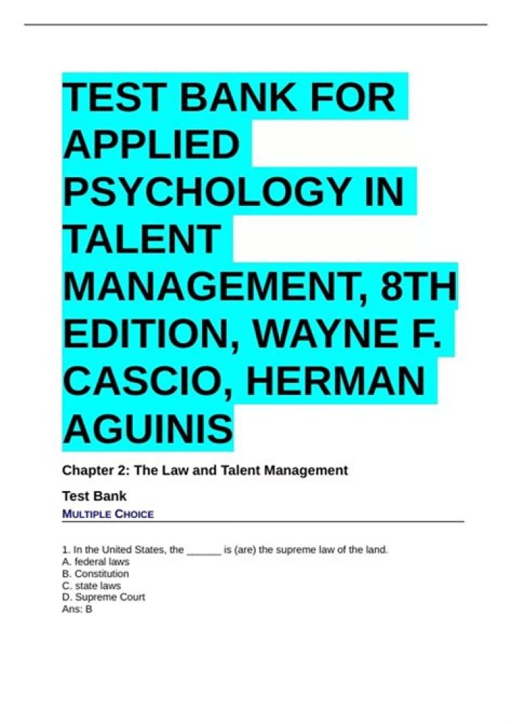 Applied Psychology in Talent Management 8th Edition PDF: Expert Strategies for Hiring & Development