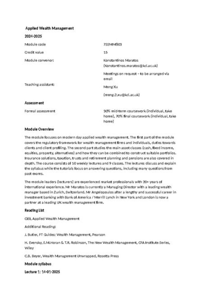 Applied Wealth Management PDF: Mastering Investment Strategies