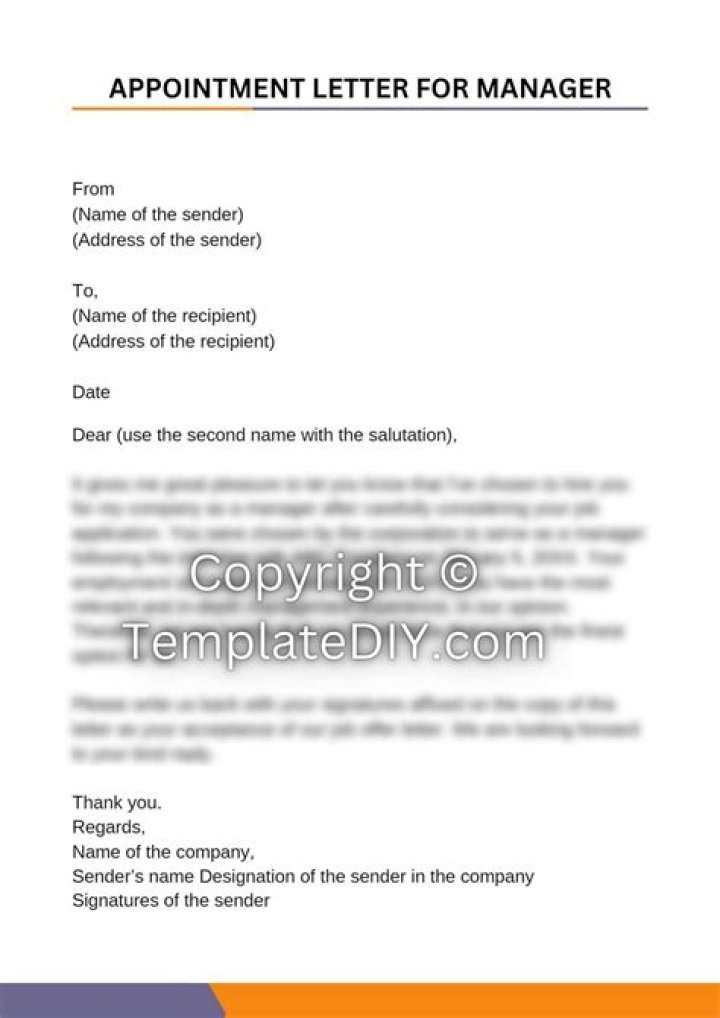 Appointment Letter for Manager PDF – Official HR Documentation