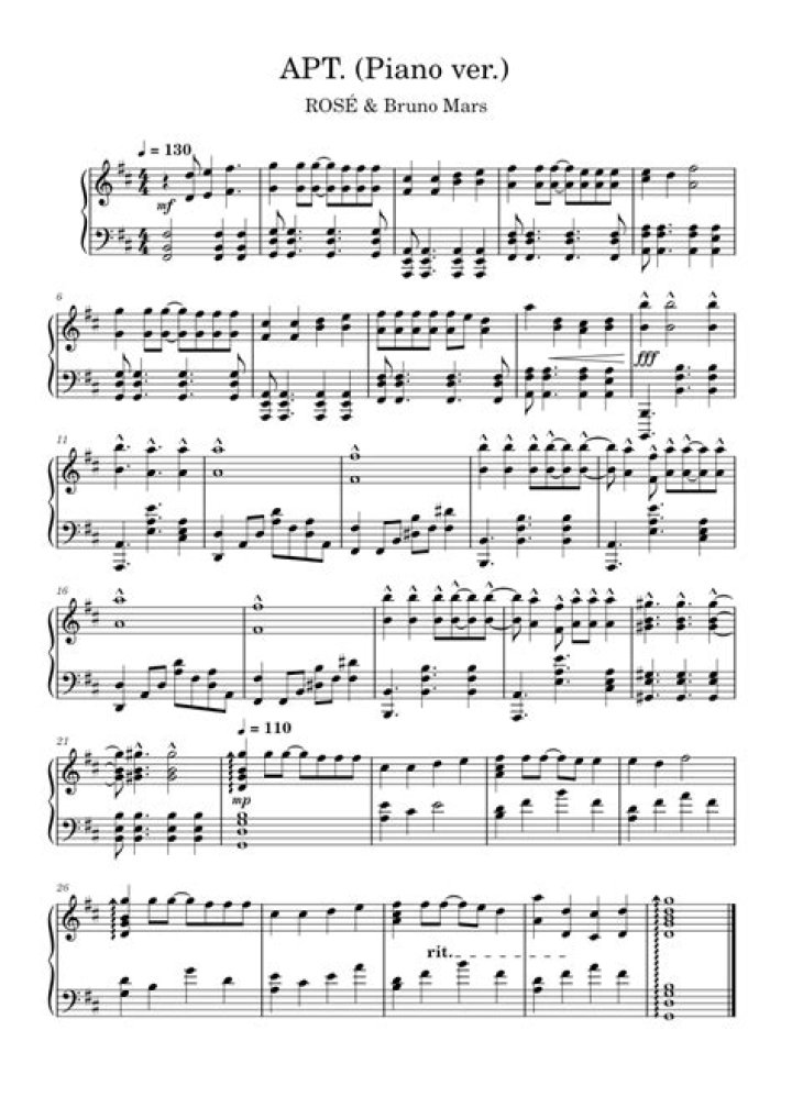 Apt Piano Sheet Music PDF Downloads – Perfect for All Skill Levels