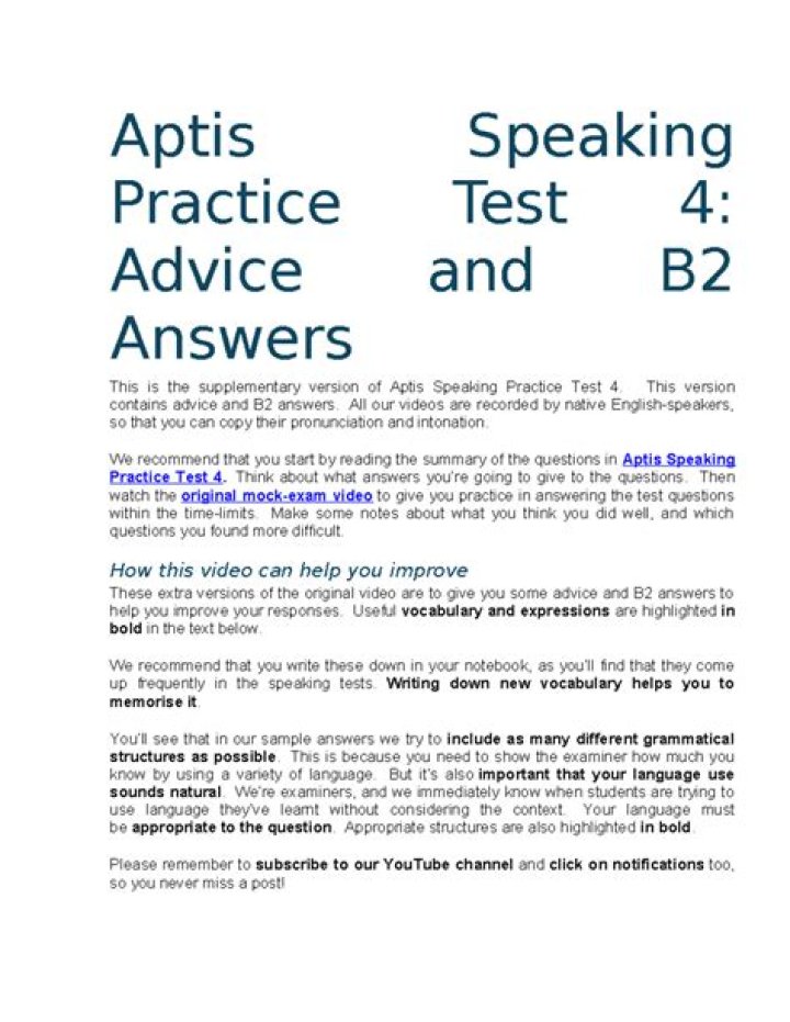 Aptis Sample Test PDF for British Council – Practice Now