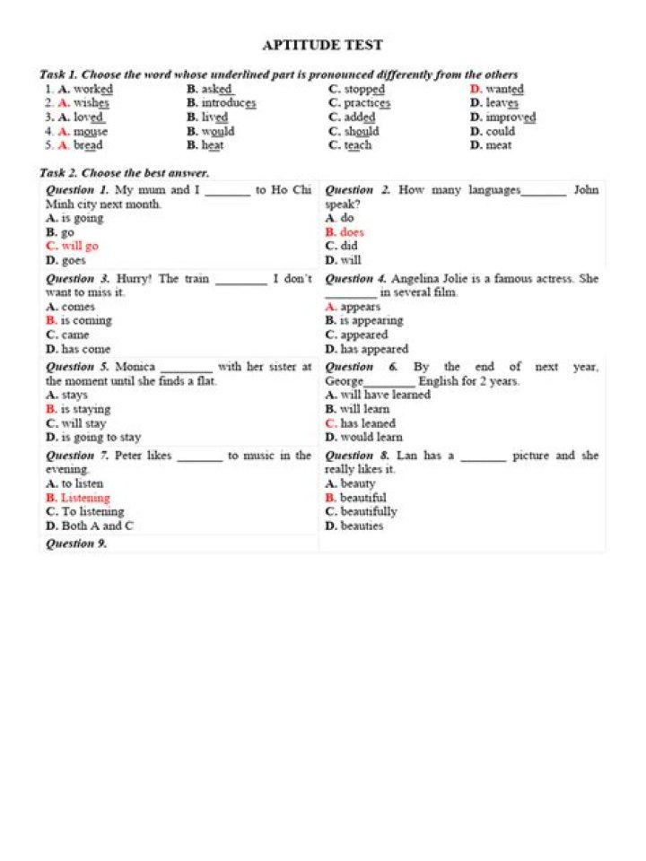 Aptitude English Test PDF – Practice & Improve Your Skills