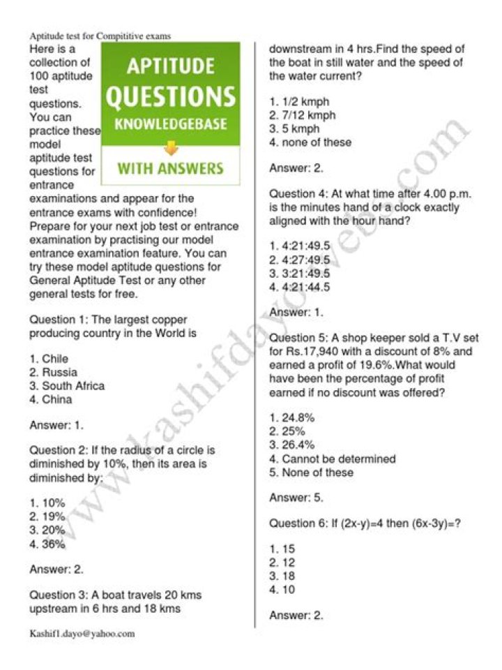 Aptitude Questions and Answers PDF: Download Now
