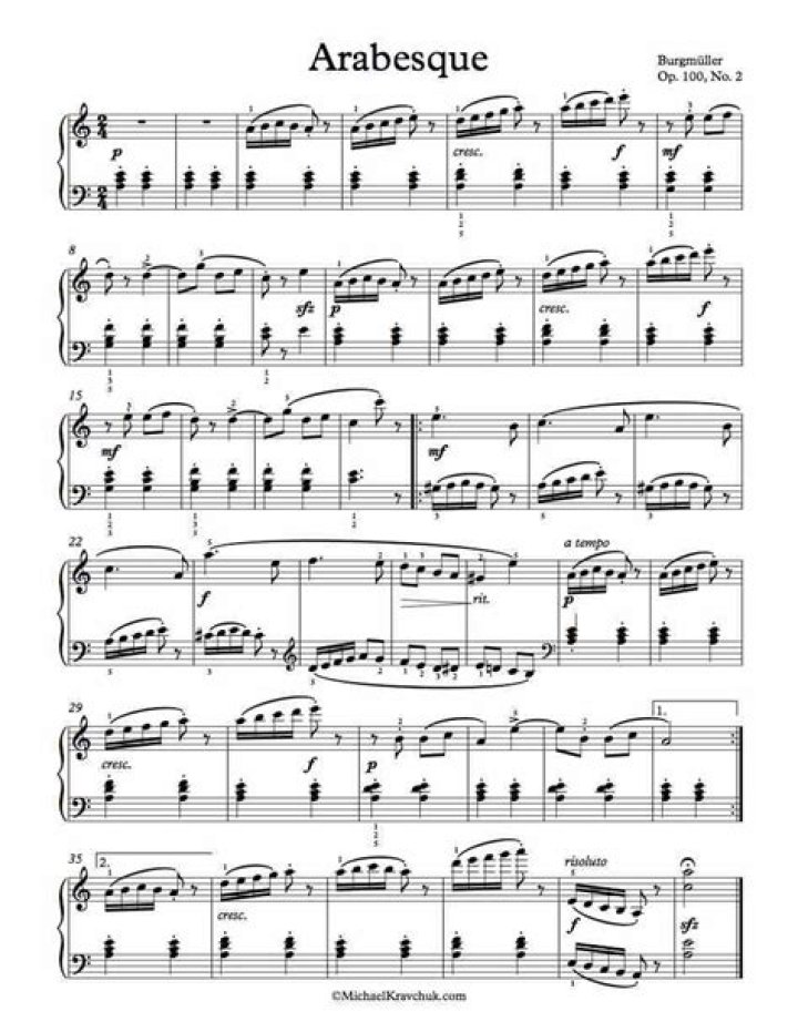 Arabesque Piano Sheet Music PDF – Download Instantly