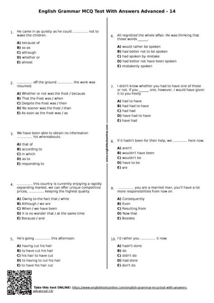 Arabic Grammar MCQs with Answers PDF for Beginners