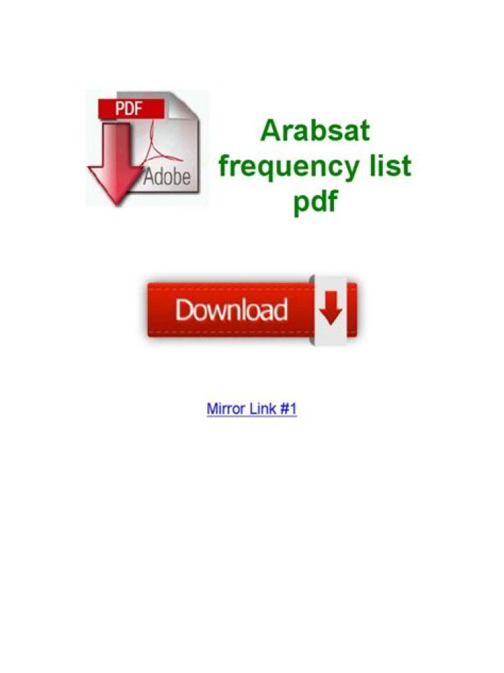 ArabSat Frequency List PDF for Satellite Operators