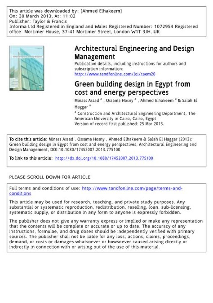 Architectural Engineering and Design Management Journal 2015: Key Insights & Research