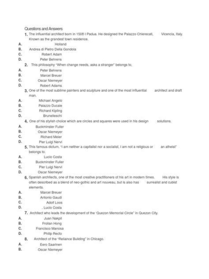 Top Architecture Questions & Answers PDF Guide