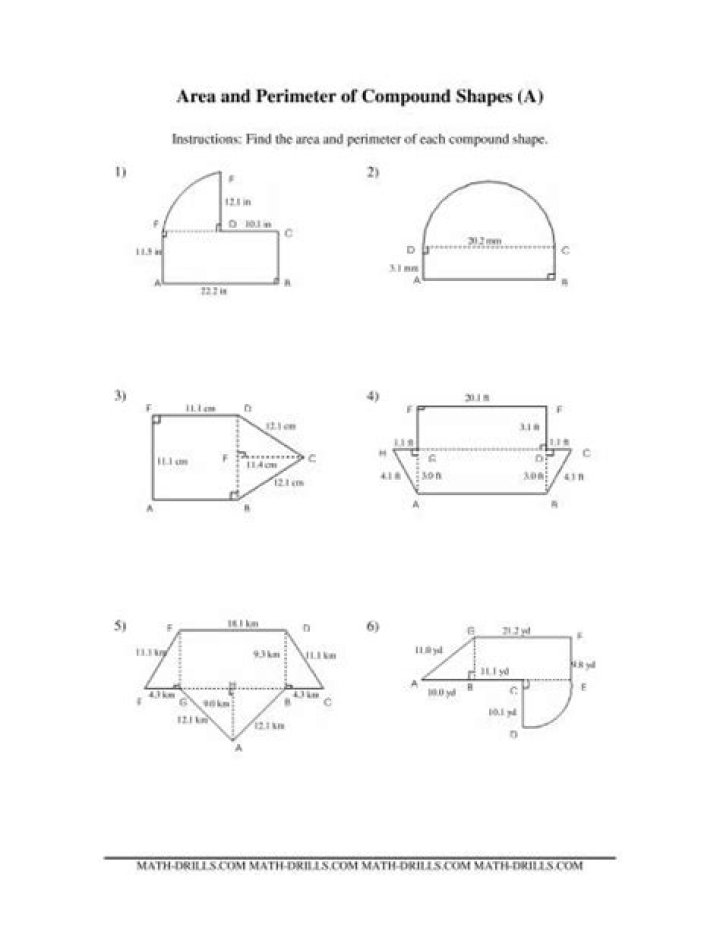 Area & Perimeter of Compound Shapes Worksheet PDF – Instant Practice