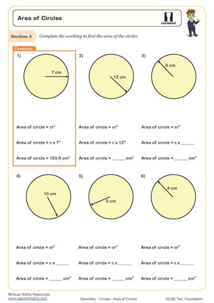 Free Area of Circle Worksheet PDF with Answers – Instant Printable Practice