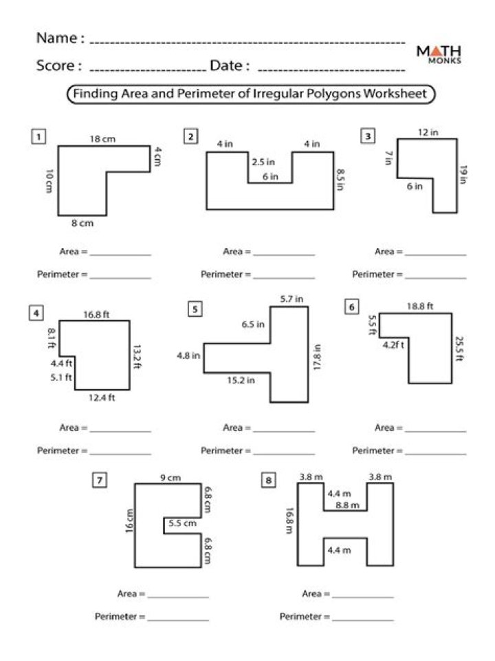 Free Area of Irregular Polygons Worksheet PDF – Download Now