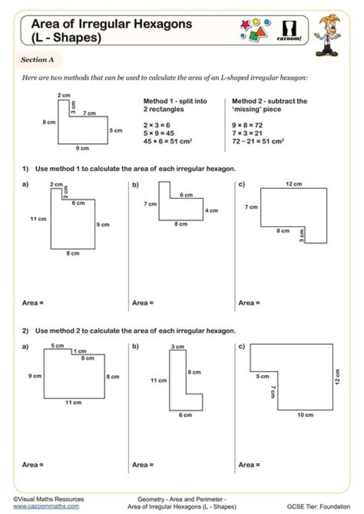 Free Area of Irregular Shapes Worksheet Answers PDF – Instant Download