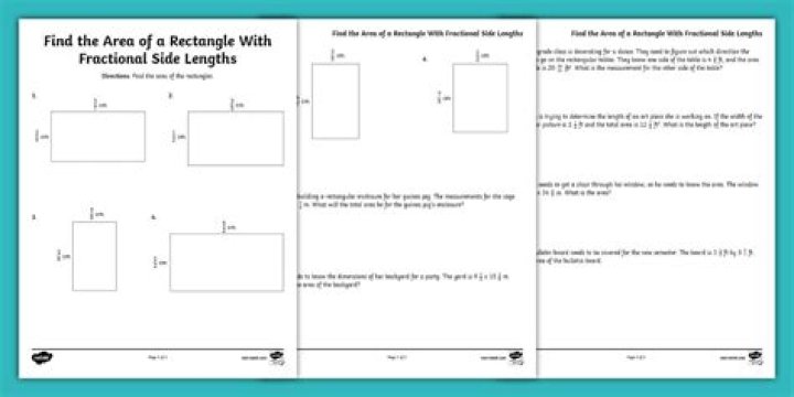 Free Worksheet: Area of Rectangles with Fractional Side Lengths