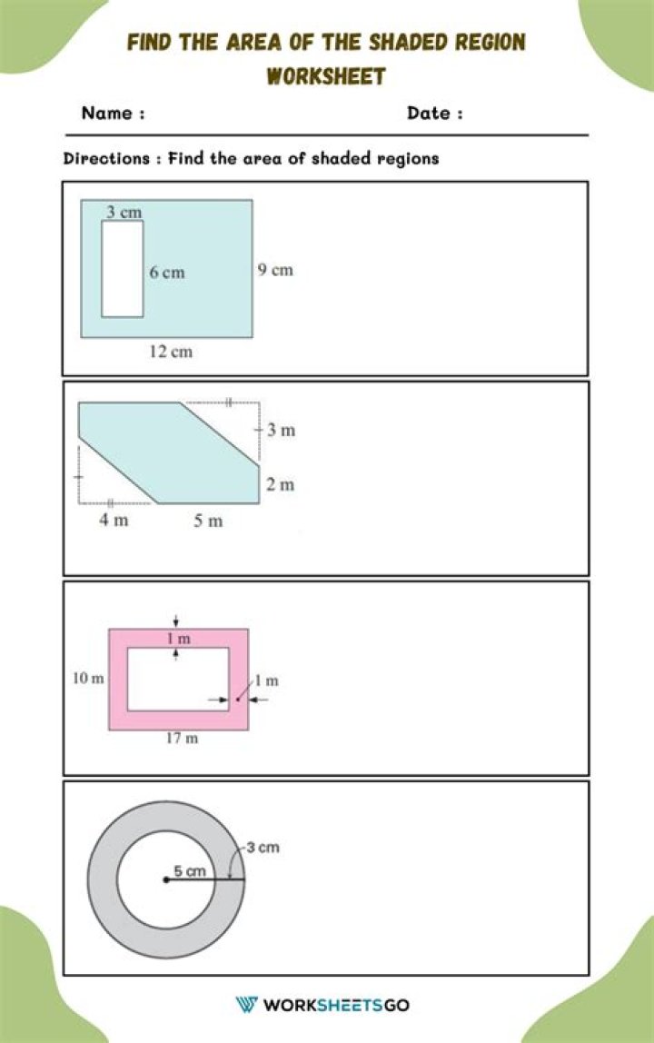 Shaded Region Worksheet with Answers PDF – Free Printable